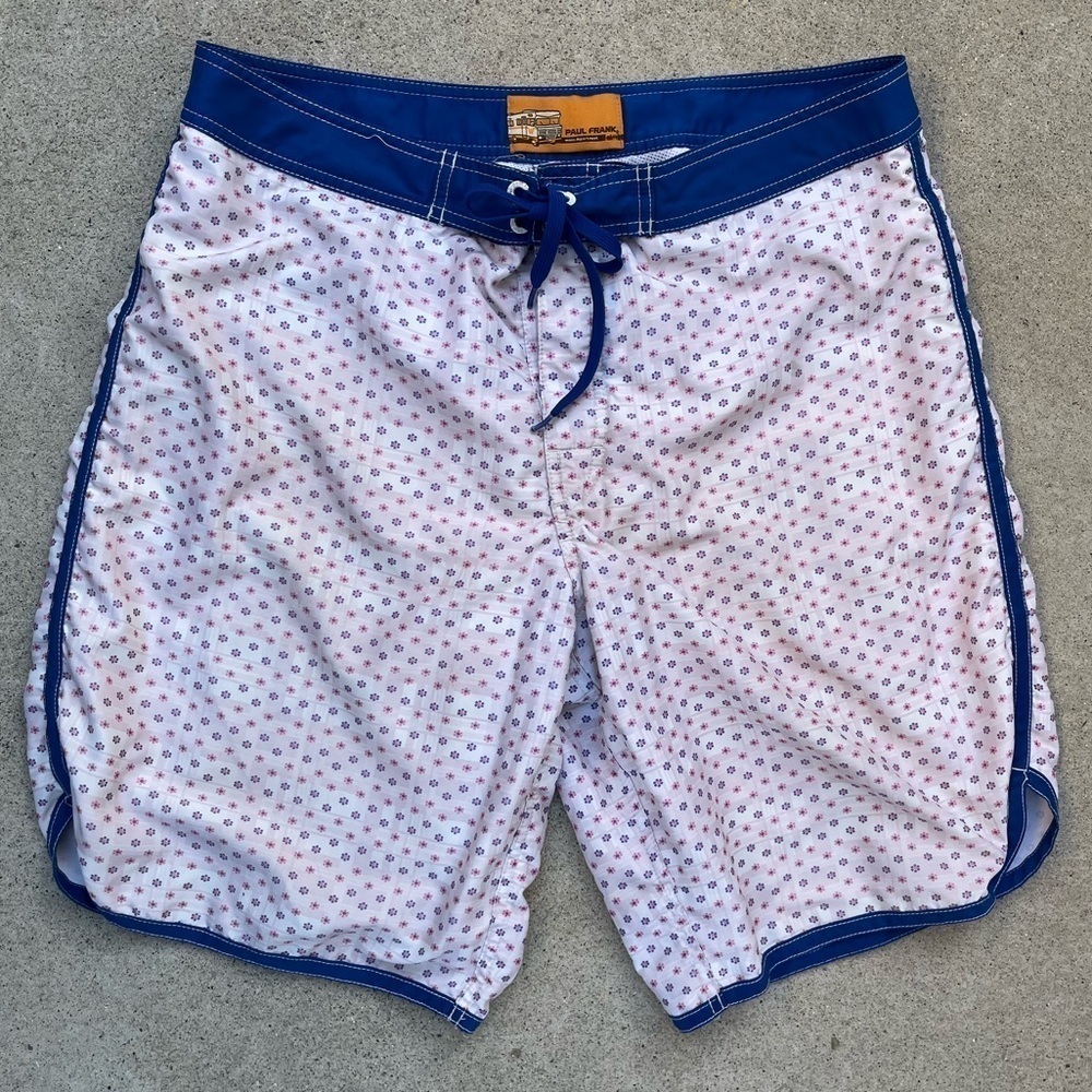Men's Paul Frank Board Shorts Multicolor Floral 34 Swim Surf Beach Designer City